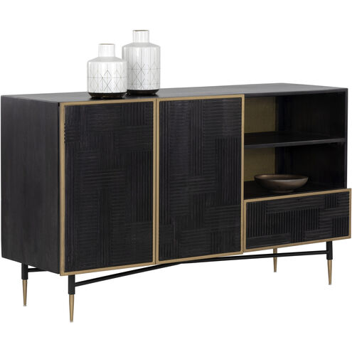 Markwood 55 X 17.75 inch Brass / Dark Brown Sideboard